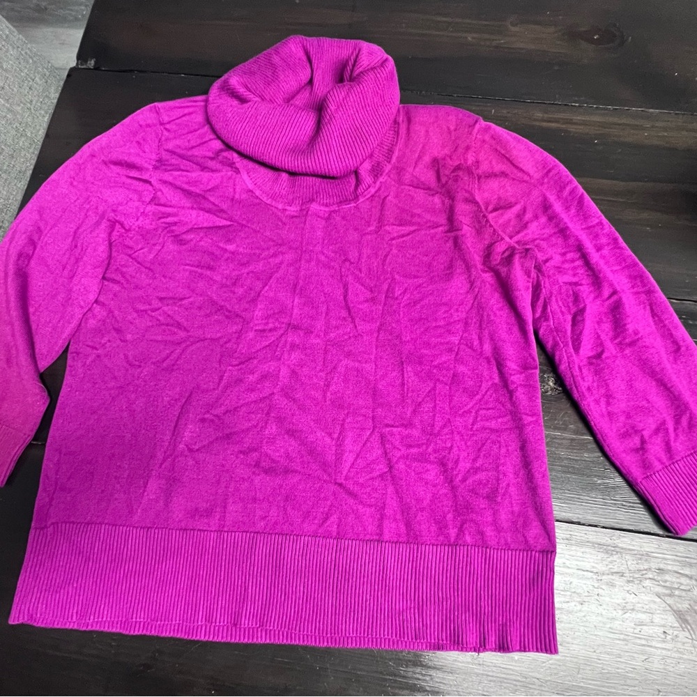 Cable & Gauge Fuchsia Cowl Neck Sweater - Picture 4 of 8
